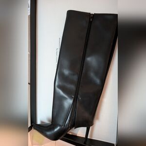 INC International Concepts Black PU Leather Boots